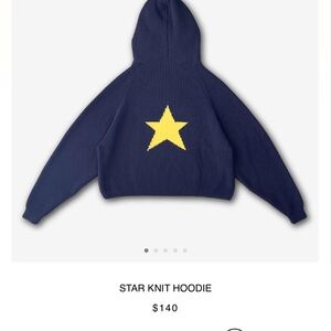 VWOOLLO Star Navy Knit Hoodie